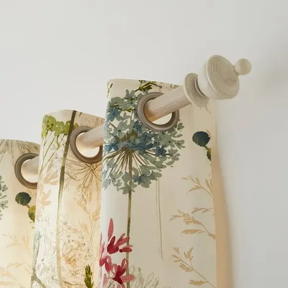 Urn Curtain Pole with Finial - Grey, Wood