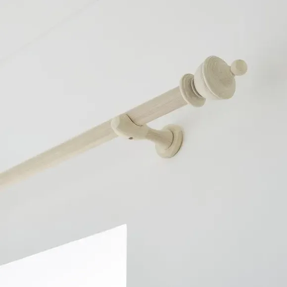 Urn Curtain Pole with Finial - Grey, Wood image
