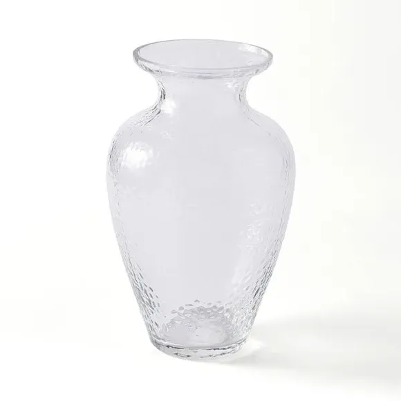 Urn Glass Vase with Bubble Design - Clear