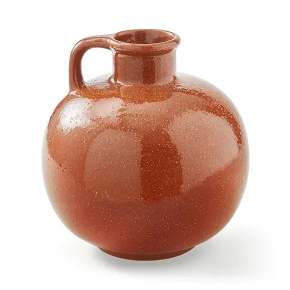 Urn Vase with Textured Finish - Terracotta, Ceramic