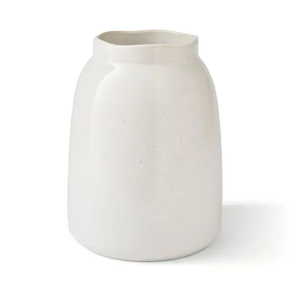 Utensil Pot with Organic Edges - White, Stoneware