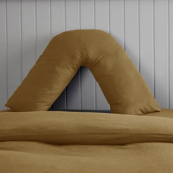 V-Shape Pillowcase - Gold, Brushed Cotton