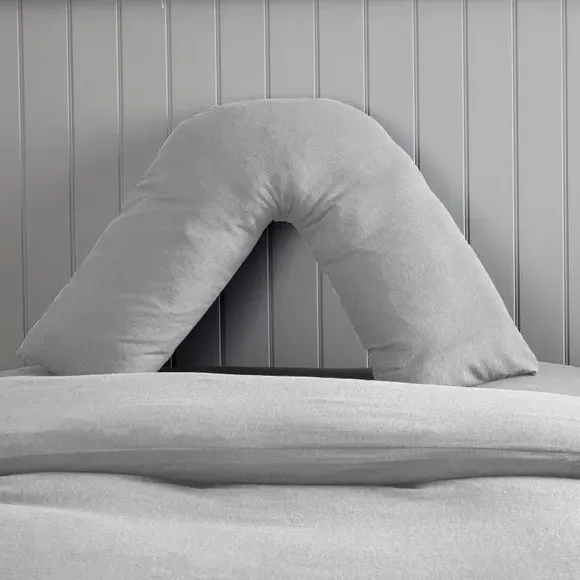 V-Shape Pillowcase - Grey, Brushed Cotton