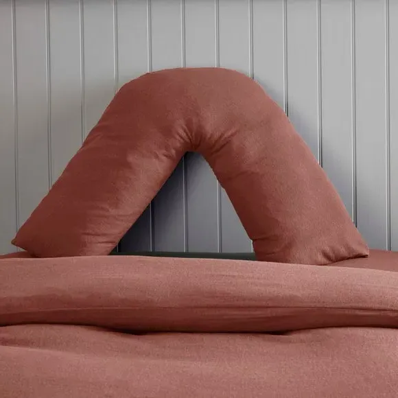V-Shape Pillowcase - Terracotta, Brushed Cotton