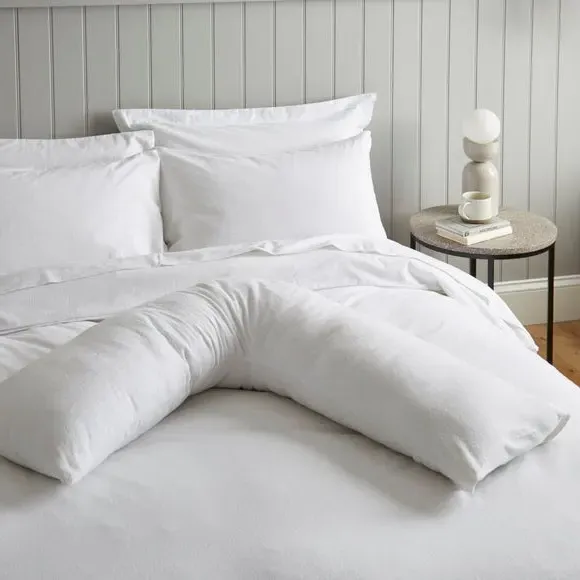 V-Shape Pillowcase - White, Brushed Cotton
