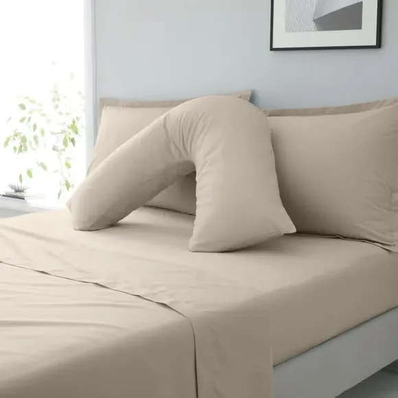 V-Shaped Pillowcase - Natural, Cotton