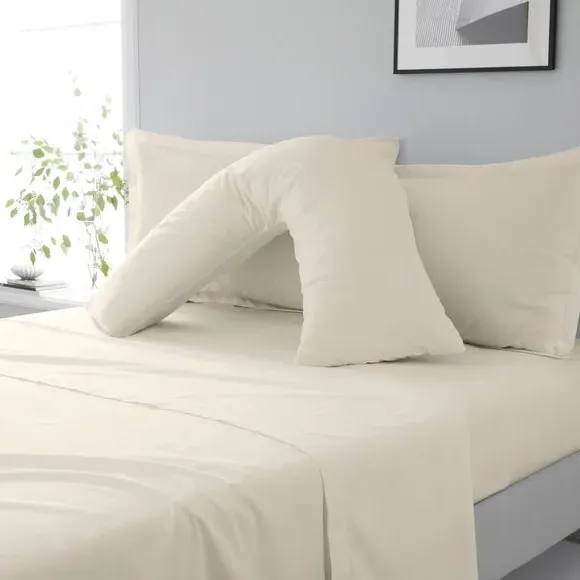 V-Shaped Pillowcase - White Sand, Cotton