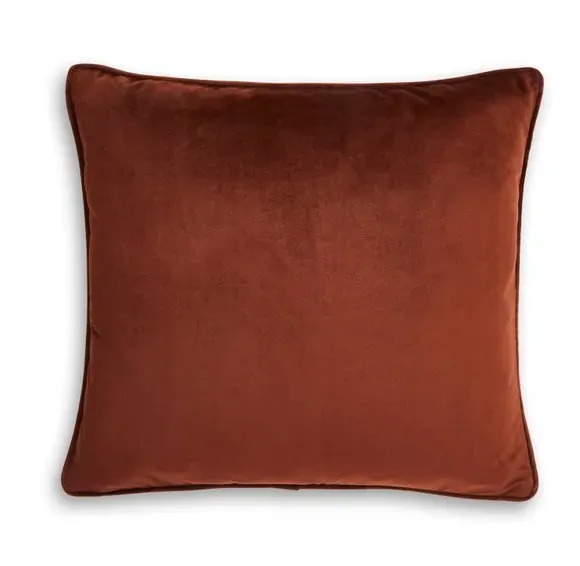 Velour Cushion with Zip - Chestnut, Recycled Fabric