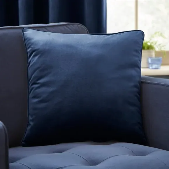 Velour Cushion with Zip - Cobalt Blue, Recycled Fabric