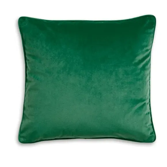Velour Cushion with Zip - Jade, Recycled Fabric