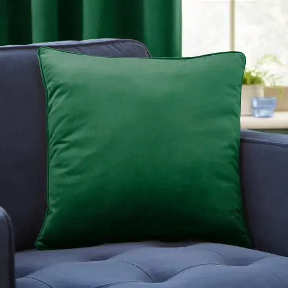 Velour Cushion with Zip - Jade, Recycled Fabric