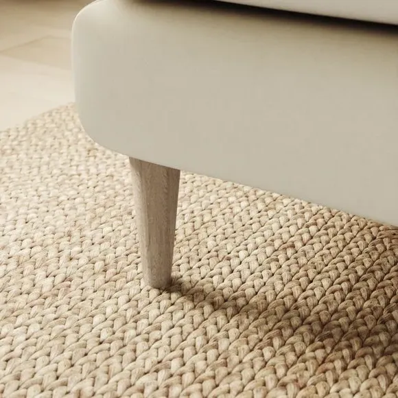 Velvet Footstool with Foam Seat - Champagne