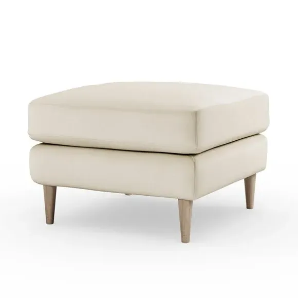 Velvet Footstool with Foam Seat - Champagne