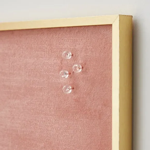 Velvet Pin Board with Gold Frame - Rose
