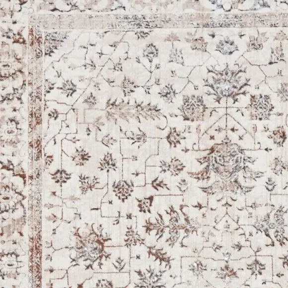 Vintage Area Rug with Metallic Effect - Brown