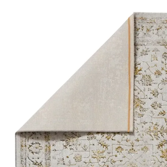 Vintage Area Rug with Metallic Effect - Gold