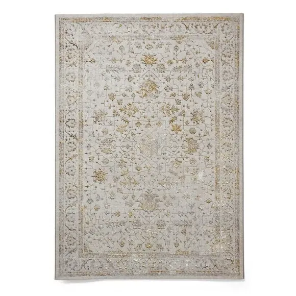Vintage Area Rug with Metallic Effect - Gold