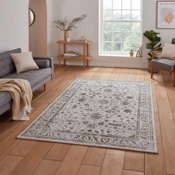 Vintage Area Rug with Metallic Effect - Gold