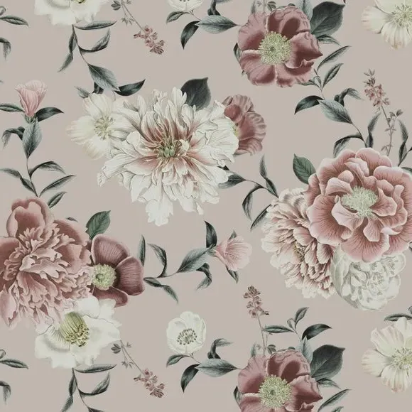 Vintage Floral Wall Mural - Natural