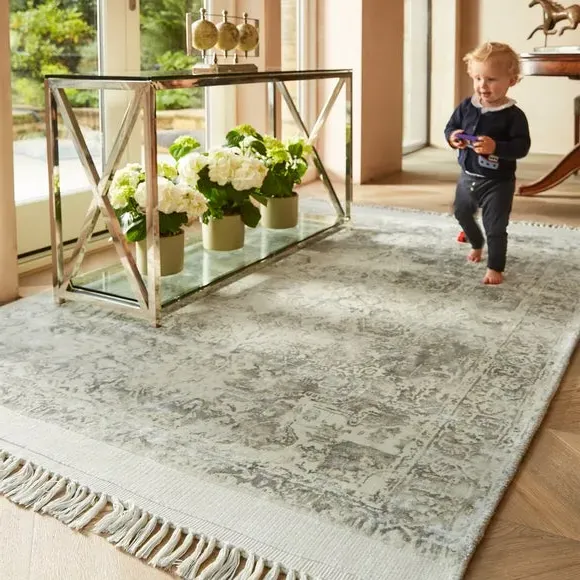 Vintage Fringe Rug - Natural, Viscose
