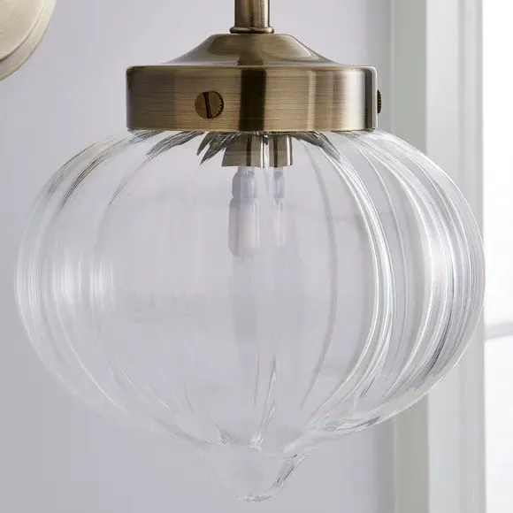 Voyager Wall Light with Glass Shade - Brass