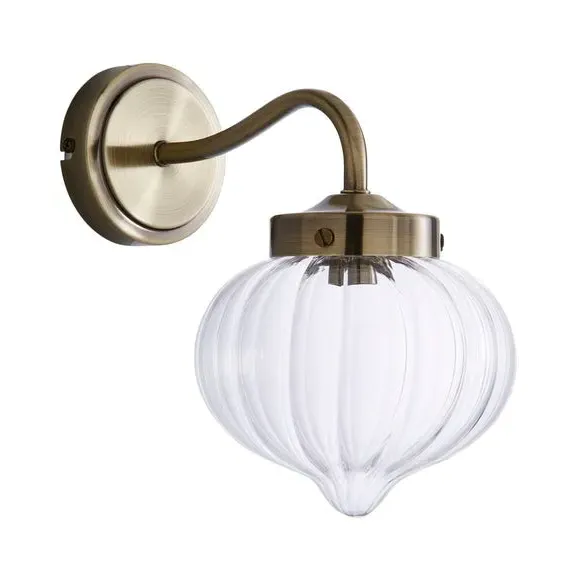 Voyager Wall Light with Glass Shade - Brass