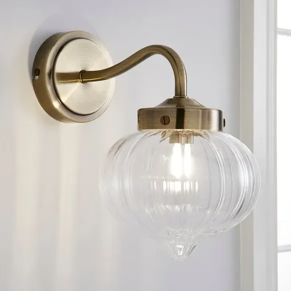 Voyager Wall Light with Glass Shade - Brass image