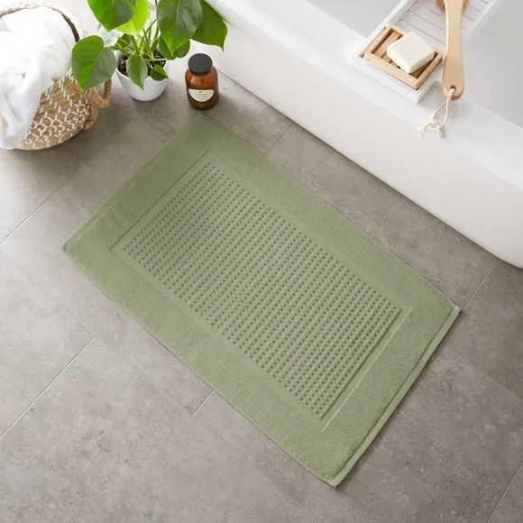 Waffle Bath Mat - Sage, Cotton