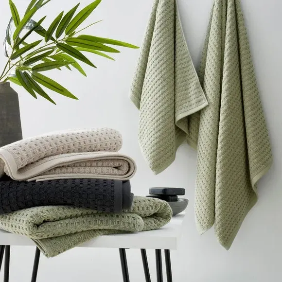 Waffle Cotton Towel - Mushroom