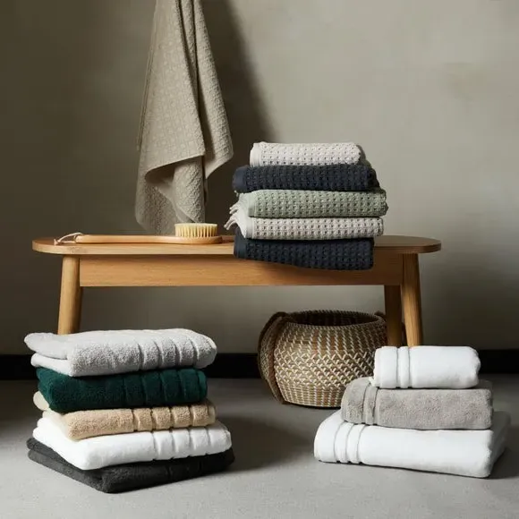 Waffle Cotton Towel - Mushroom