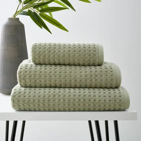 Waffle Cotton Towel - Sage