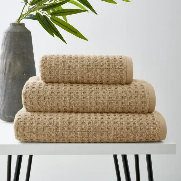 Waffle Cotton Towel - Warm Sand