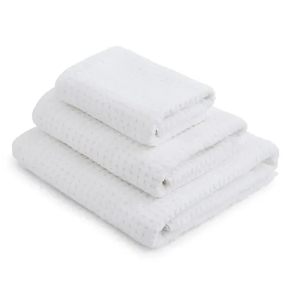 Waffle Cotton Towel - White