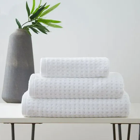 Waffle Cotton Towel - White
