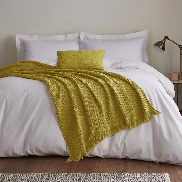 Waffle Cushion - Yellow, Cotton