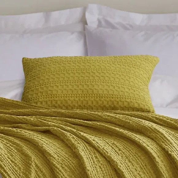 Waffle Cushion - Yellow, Cotton image