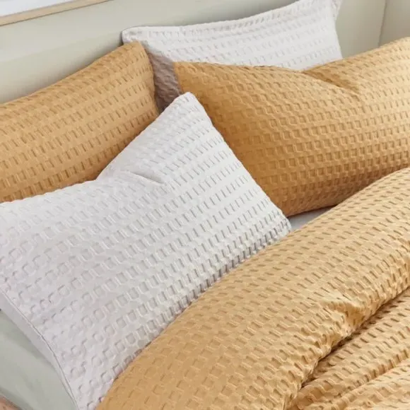 Waffle Duvet Cover Set - Honey, Cotton