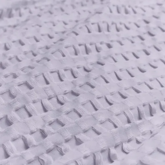 Waffle Duvet Cover Set - Lilac, Cotton