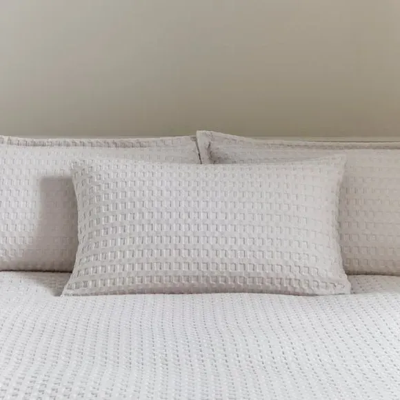 Waffle Duvet Cover Set - Sandstone, Cotton