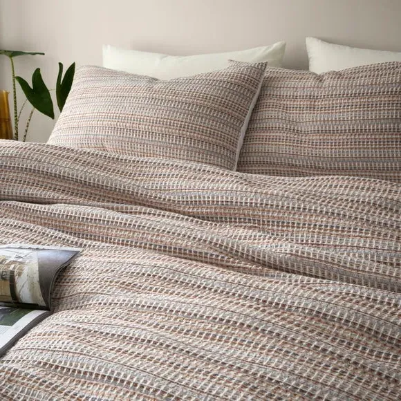 Waffle Duvet Cover Set - Warm Natural, Cotton