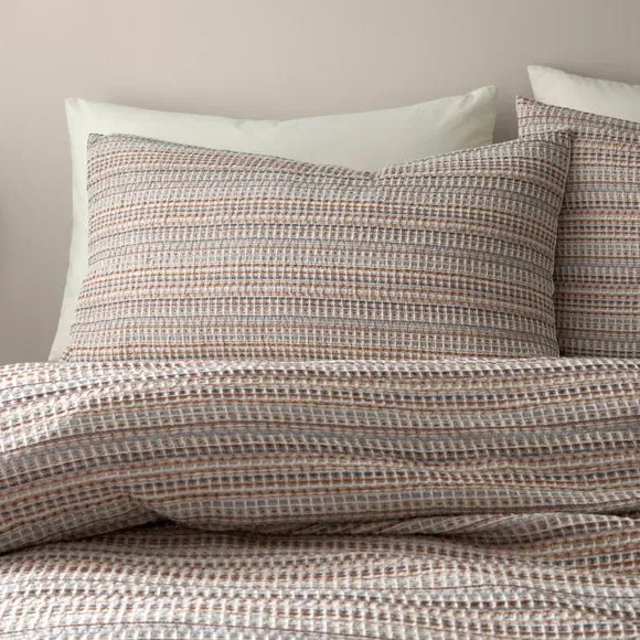 Waffle Duvet Cover Set - Warm Natural, Cotton