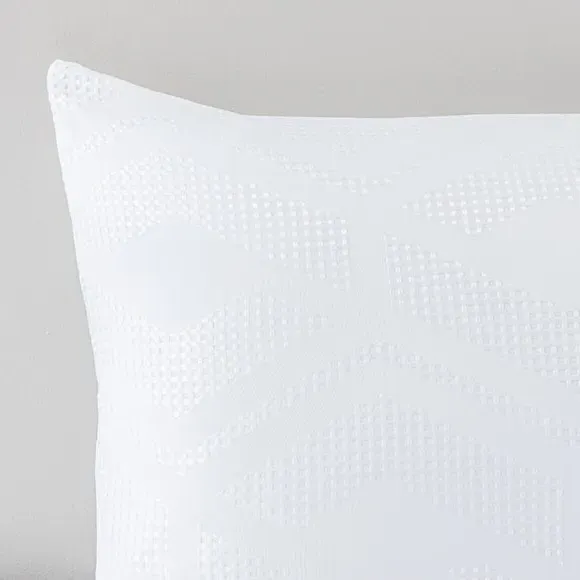 Waffle Duvet Cover Set - White, Polyester