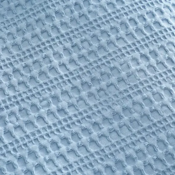 Waffle Duvet Cover Set with Pillowcase - Blue