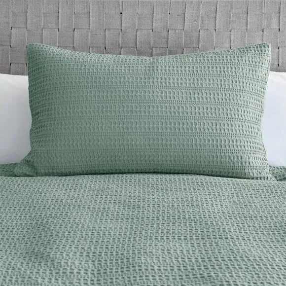 Waffle Duvet Cover Set with Pillowcase - Lilypad