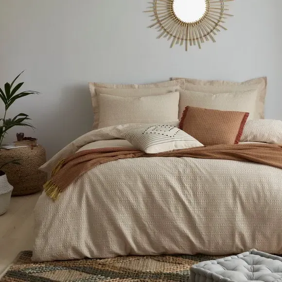 Waffle Duvet Cover Set with Pillowcase - Natural
