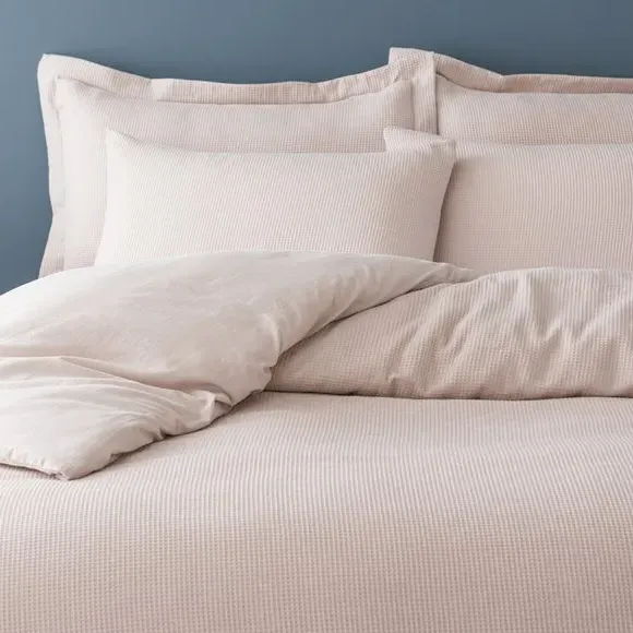 Waffle Duvet Cover Set with Pillowcase - Natural
