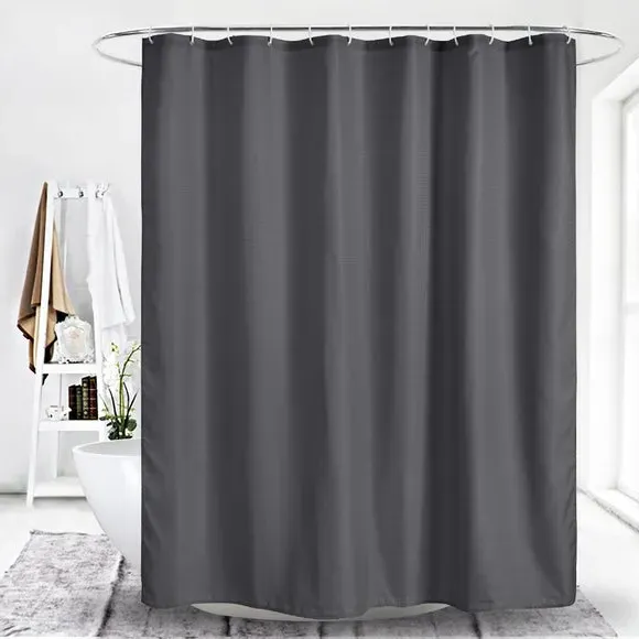 Waffle Shower Curtain - Charcoal, Recycled Fabric