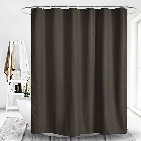 Waffle Shower Curtain - Chocolate, Recycled Fabric