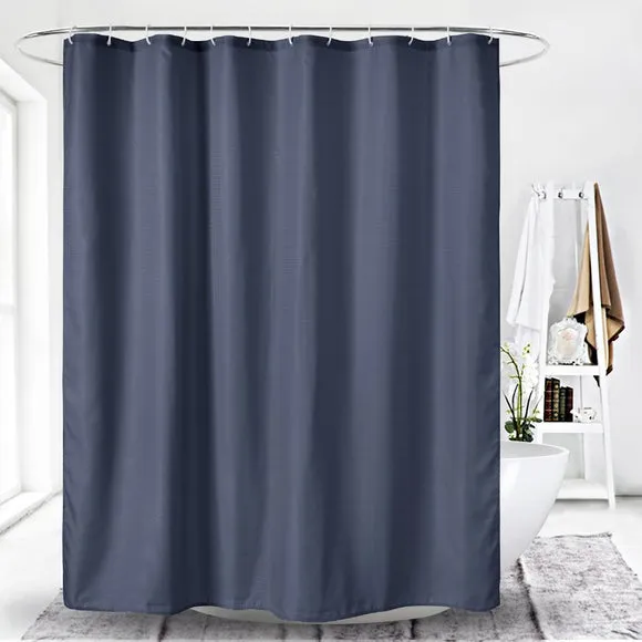 Waffle Shower Curtain - Folkstone Blue, Recycled Fabric