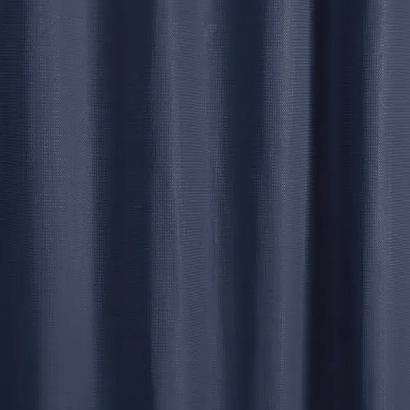 Waffle Shower Curtain - Navy, Recycled Fabric